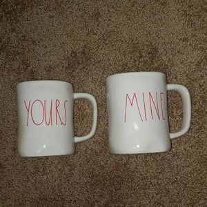 Rae Dunn Yours & Mine Mug Set